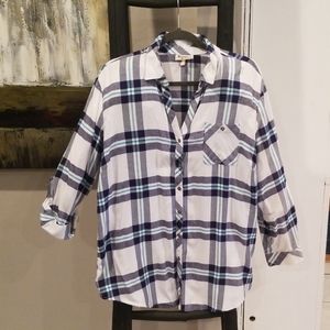 Plaid button down shirt